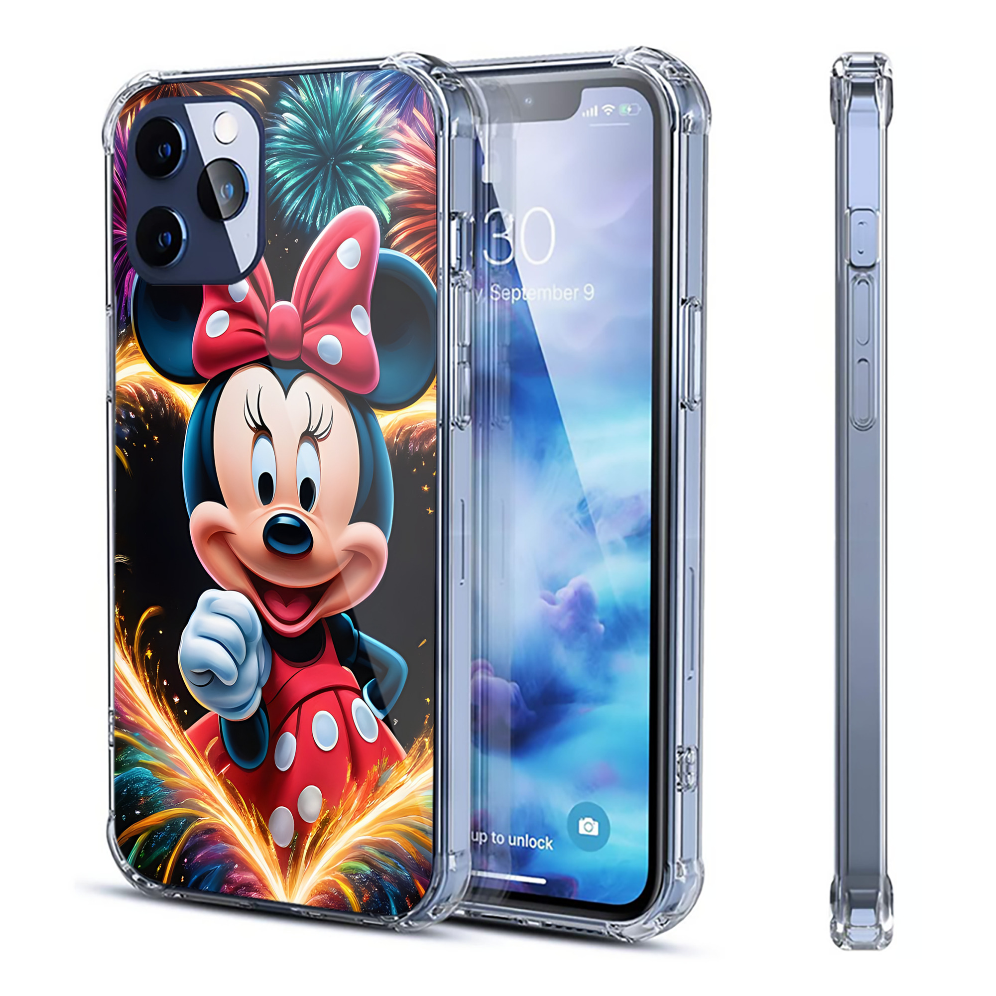 （画像用） ミッキーマウス Mickey Mouse 【iPhone 12シリーズ対応】透明スマホケース（クリアソフトケース）
